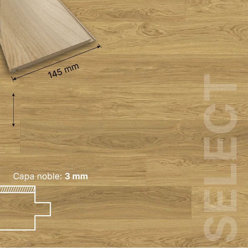 ROBLE FLOTANTE HDF - 14/3 - PREMIUM 127